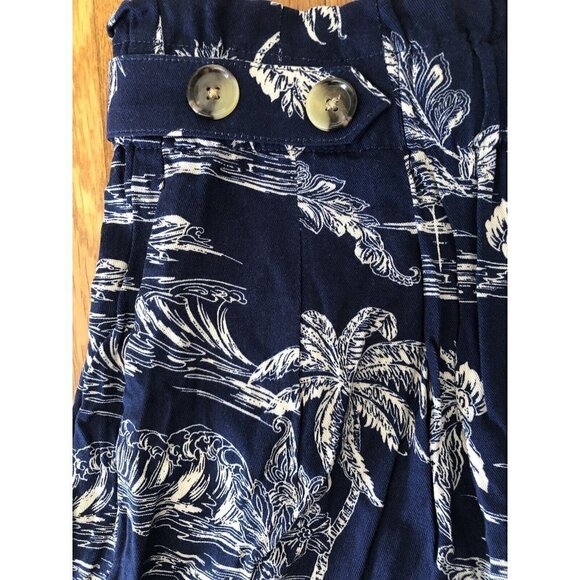 NWT ana A New Approach Size 4 Blue White Flamingo Tropical Paperbag Shorts - Picture 2 of 7